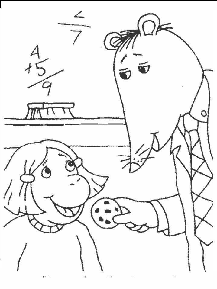 Fisă de colorat cu Arthur si prietenii sai de colorat p27