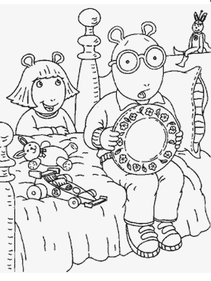 Fisă de colorat cu Arthur si prietenii sai de colorat p33