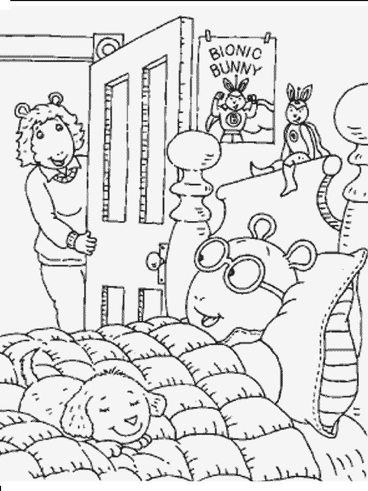 Fisă de colorat cu Arthur si prietenii sai de colorat p40