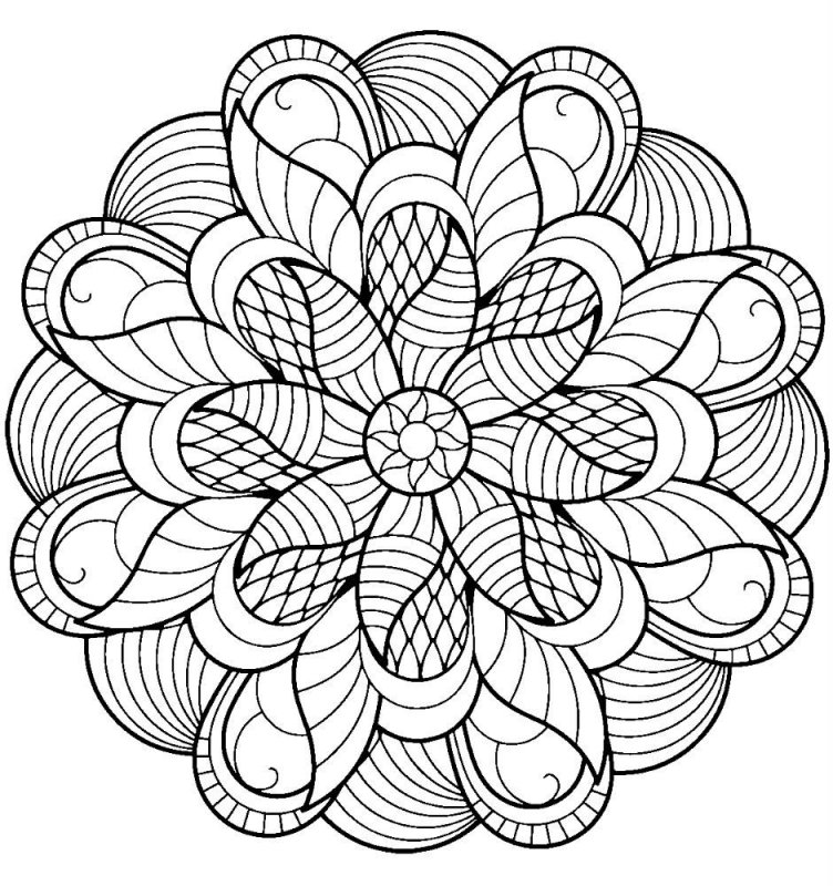 Fisă de colorat cu Mandale de colorat p21