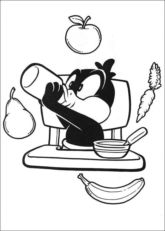 Fisă de colorat cu Baby tunes de colorat p39