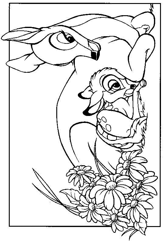 Fisă de colorat cu Bambi de colorat p02