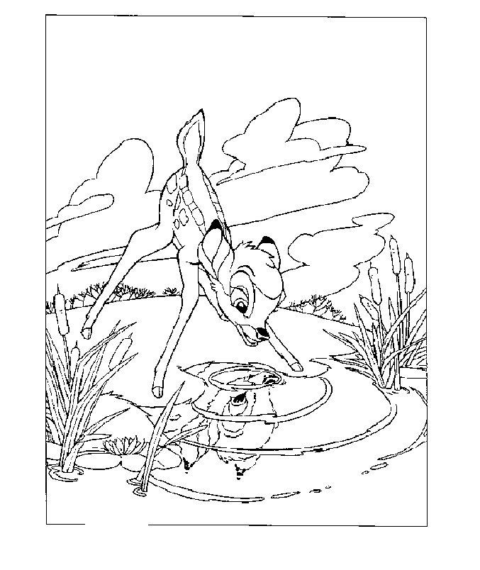 Fisă de colorat cu Bambi de colorat p14