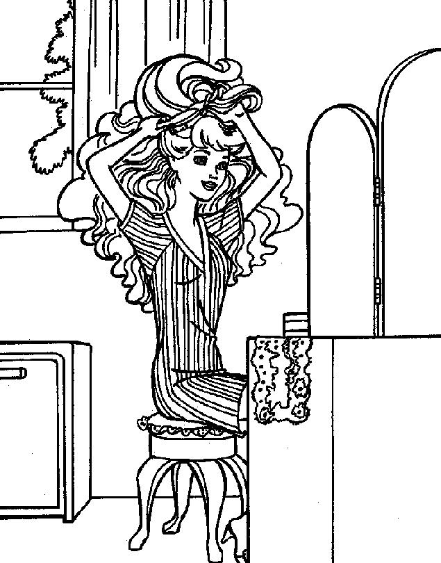 Fisă de colorat cu Barbie de colorat p19