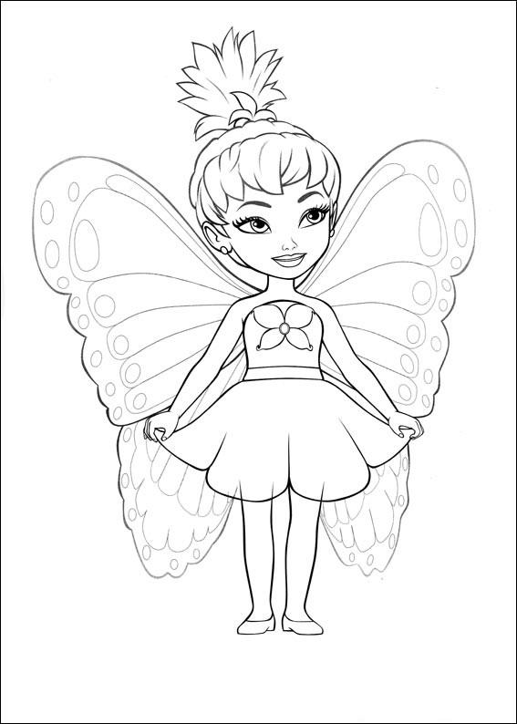 Fisă de colorat cu Barbie mariposa de colorat p06