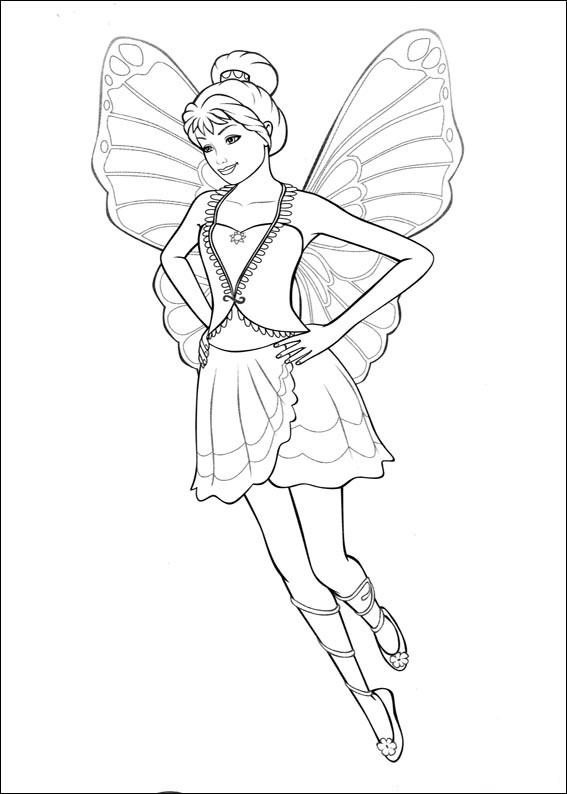 Fisă de colorat cu Barbie mariposa de colorat p09