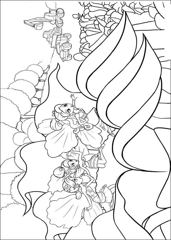 Fisă de colorat cu Barbie thumbelina de colorat p01