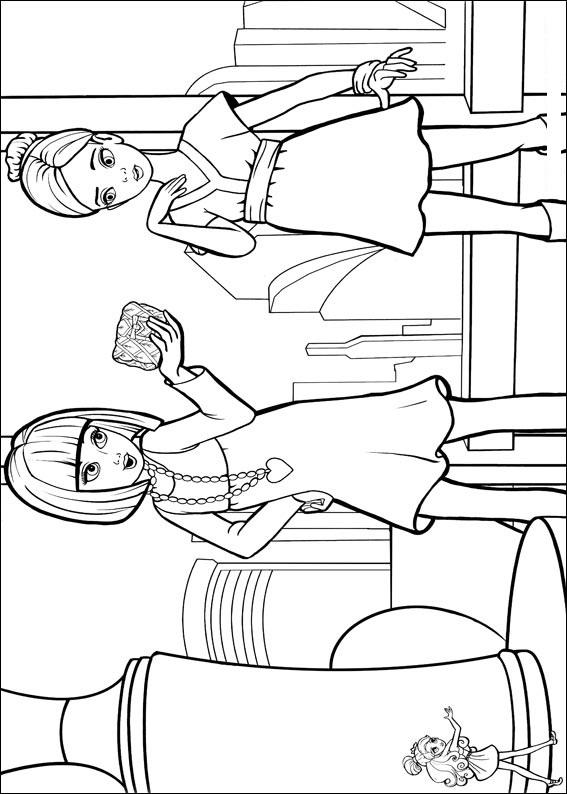 Fisă de colorat cu Barbie thumbelina de colorat p09