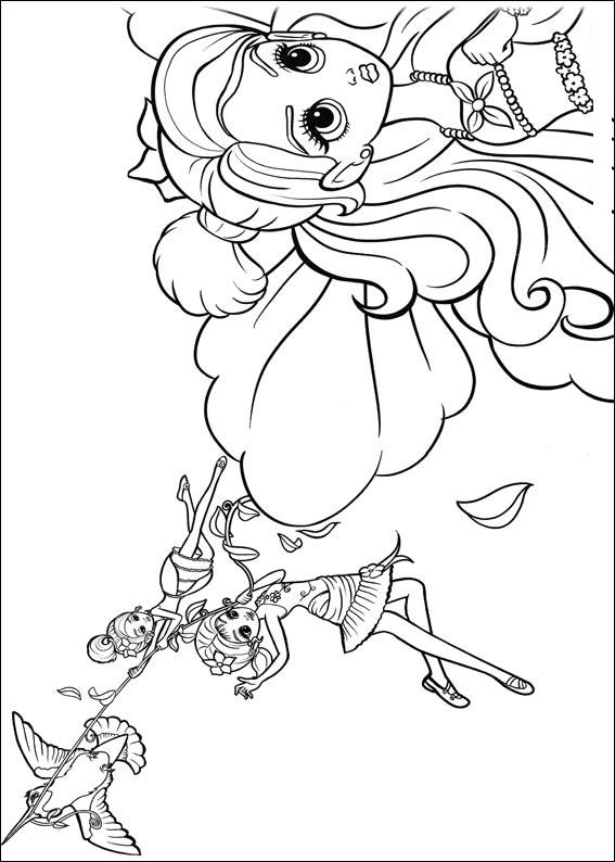 Fisă de colorat cu Barbie thumbelina de colorat p15