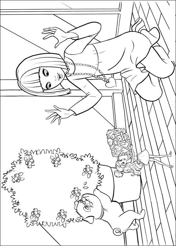 Fisă de colorat cu Barbie thumbelina de colorat p17