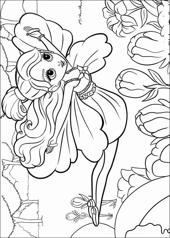 Fisă de colorat cu Barbie thumbelina de colorat p18