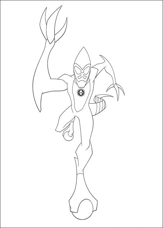 Fisă de colorat cu Ben 10 de colorat p45