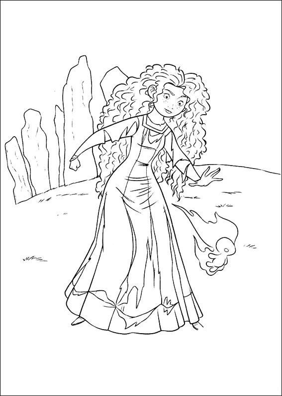 Fisă de colorat cu Brave de colorat p01