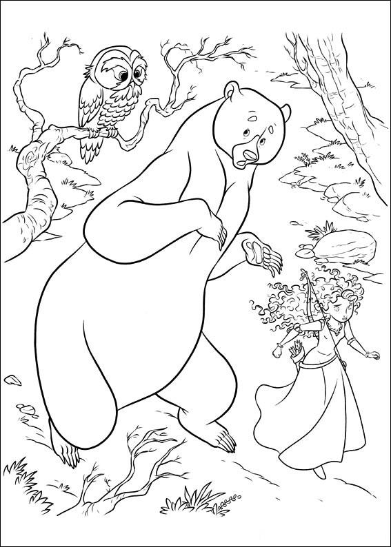 Fisă de colorat cu Brave de colorat p51