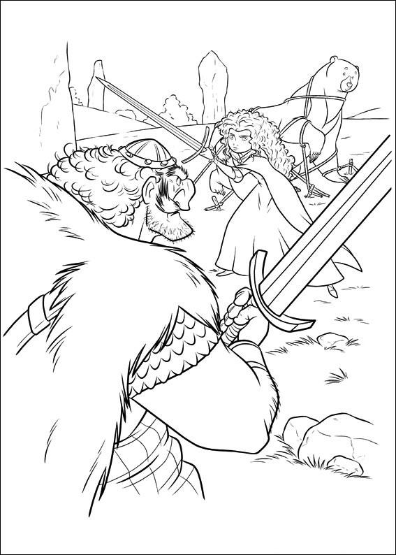 Fisă de colorat cu Brave de colorat p75