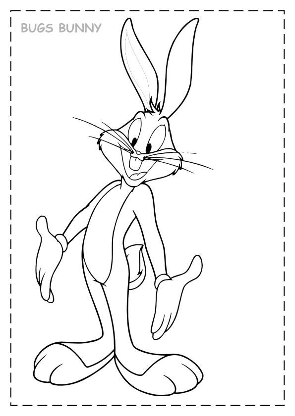 Fisă de colorat cu Bugs bunny de colorat p01