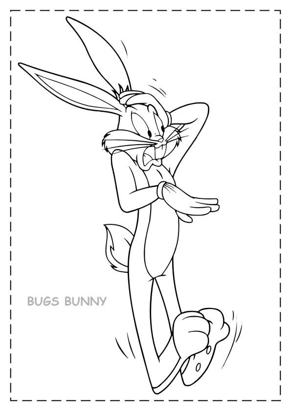 Fisă de colorat cu Bugs bunny de colorat p03