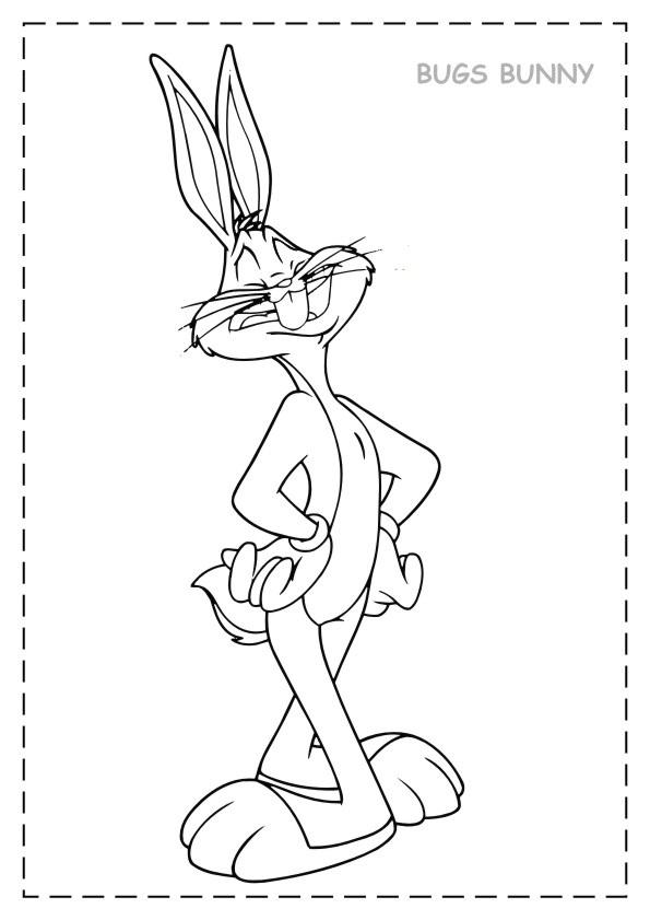 Fisă de colorat cu Bugs bunny de colorat p05