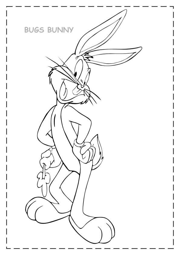 Fisă de colorat cu Bugs bunny de colorat p06