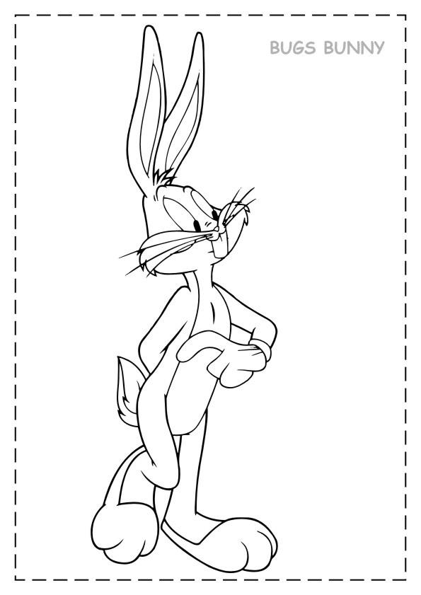 Fisă de colorat cu Bugs bunny de colorat p08