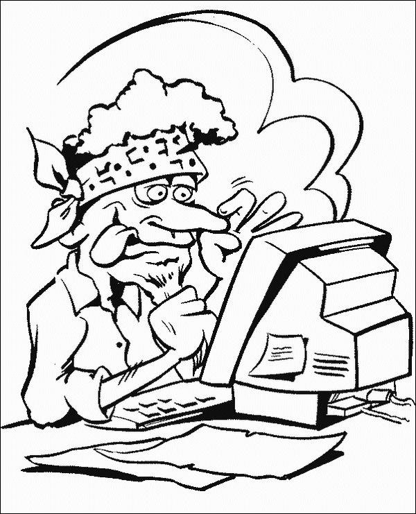 Fisă de colorat cu Calculatoare de colorat p07