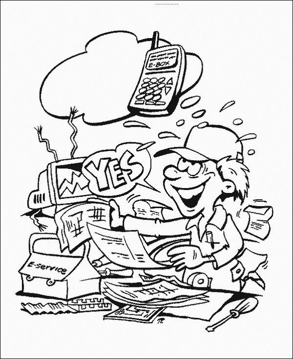 Fisă de colorat cu Calculatoare de colorat p23