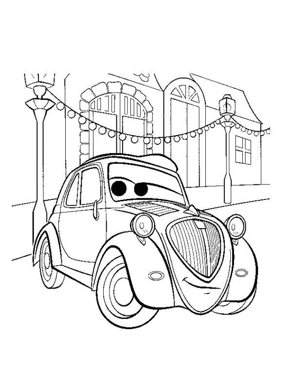 Fisă de colorat cu Cars de colorat p01