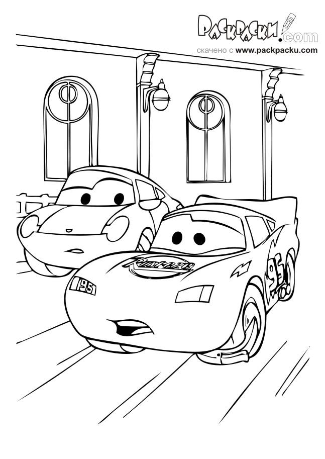 Fisă de colorat cu Cars de colorat p63