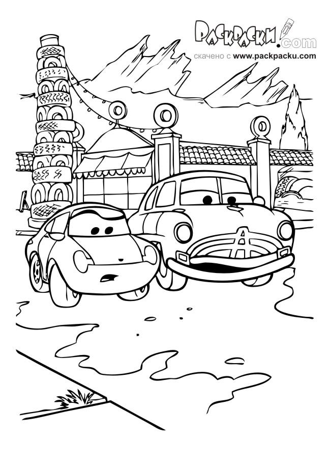 Fisă de colorat cu Cars de colorat p74