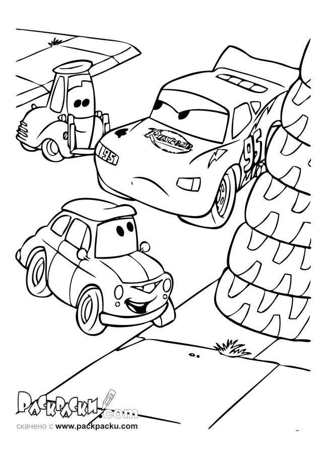 Fisă de colorat cu Cars de colorat p77