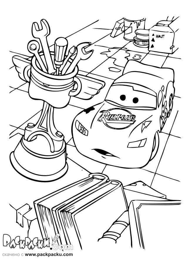 Fisă de colorat cu Cars de colorat p80