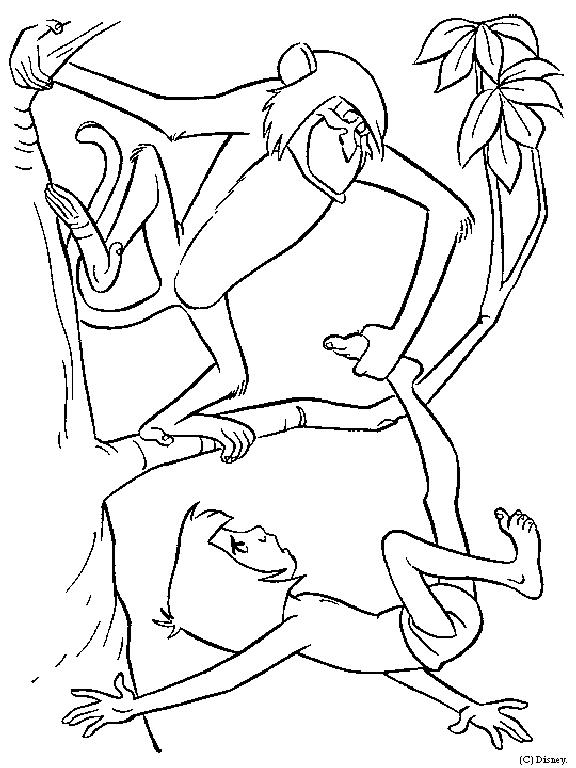 Fisă de colorat cu Cartea junglei de colorat p09