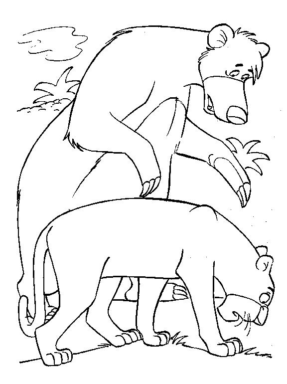 Fisă de colorat cu Cartea junglei de colorat p10