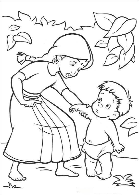 Fisă de colorat cu Cartea junglei de colorat p25