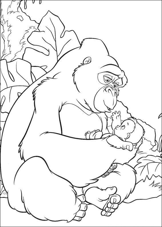Fisă de colorat cu Cartea junglei de colorat p57