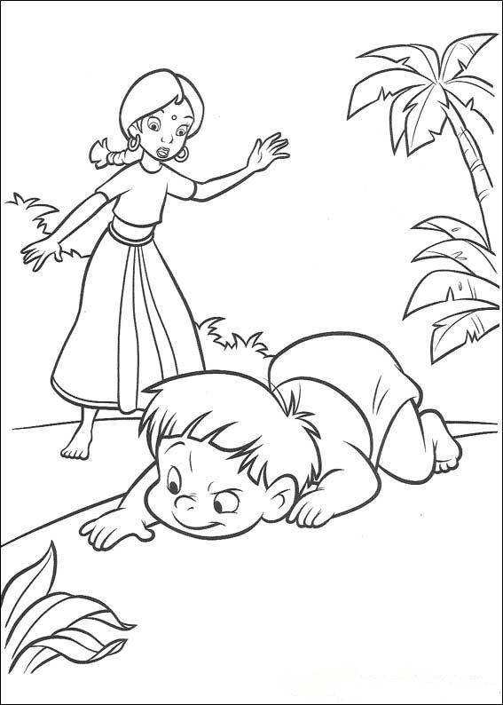 Fisă de colorat cu Cartea junglei de colorat p69