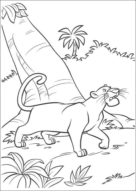 Fisă de colorat cu Cartea junglei de colorat p75