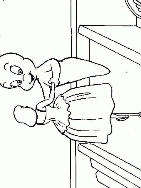 Fisă de colorat cu Casper de colorat p04