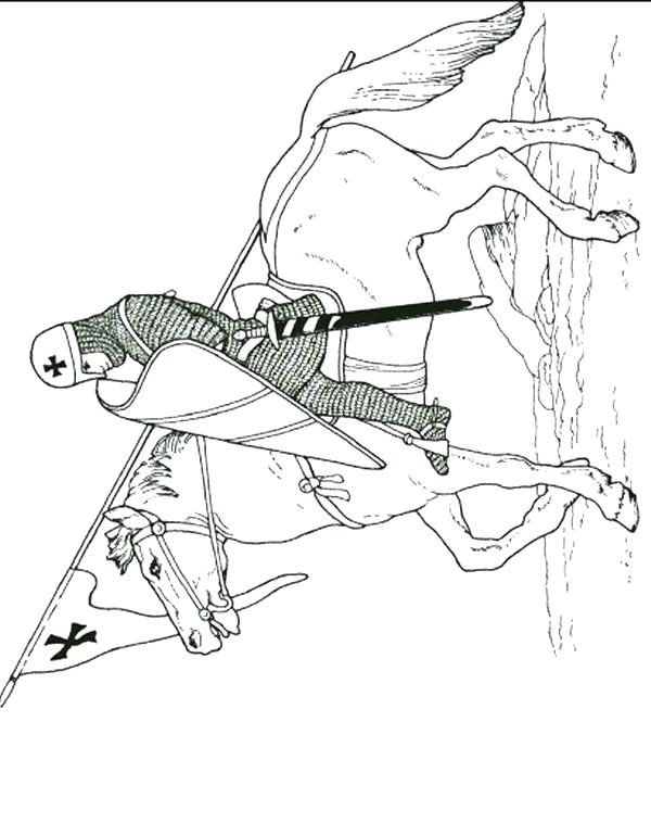 Fisă de colorat cu Cavaleri de colorat p03