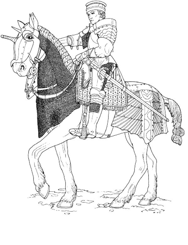 Fisă de colorat cu Cavaleri de colorat p06
