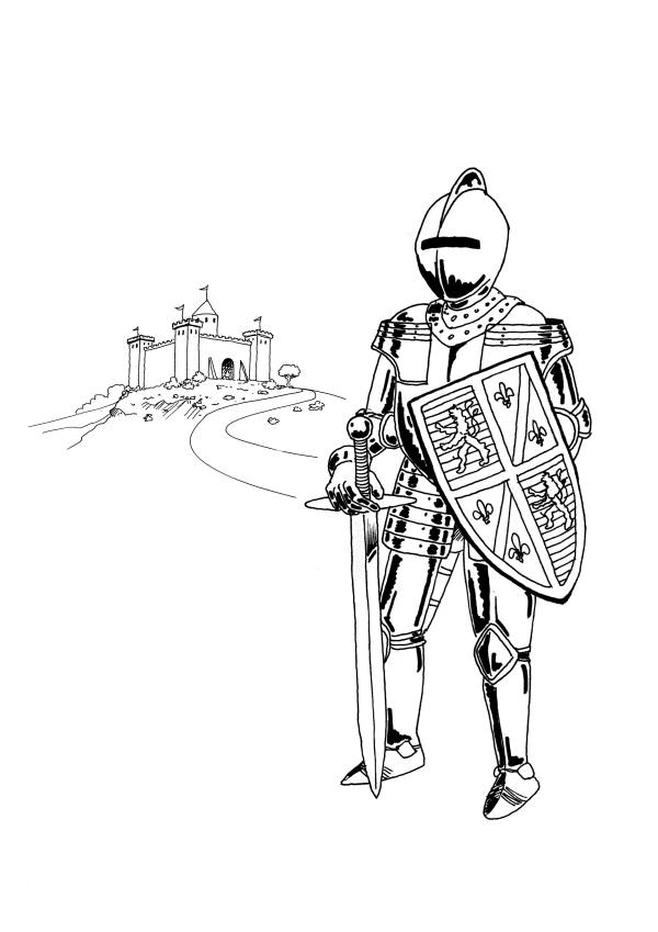 Fisă de colorat cu Cavaleri de colorat p14