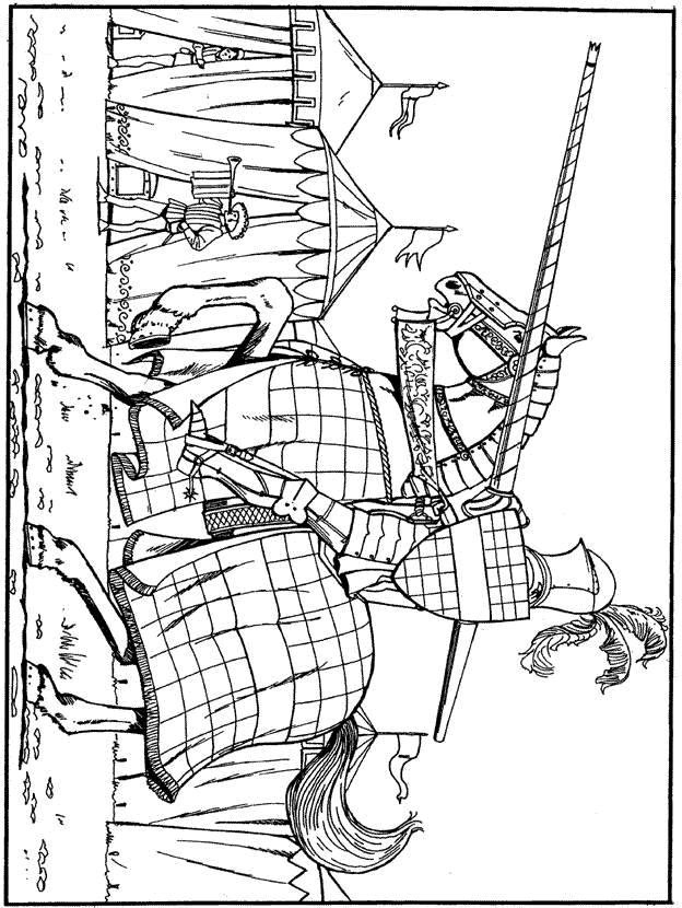 Fisă de colorat cu Cavaleri de colorat p40