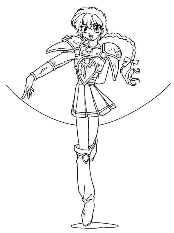 Fisă de colorat cu Cavalerul magic rayearth de colorat p03