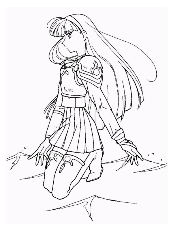 Fisă de colorat cu Cavalerul magic rayearth de colorat p04