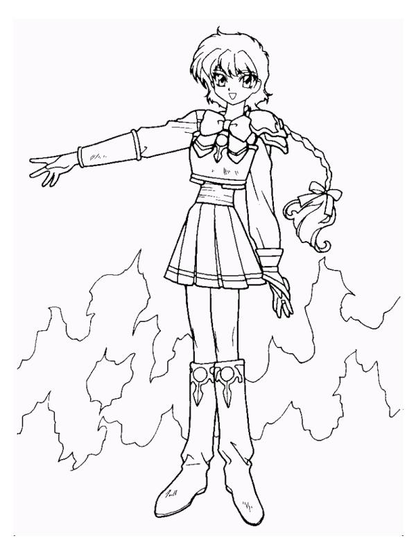 Fisă de colorat cu Cavalerul magic rayearth de colorat p07