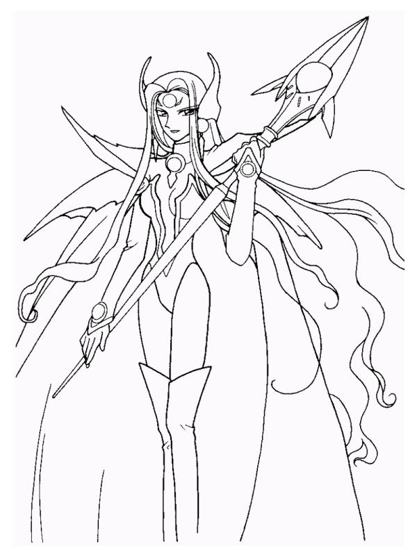 Fisă de colorat cu Cavalerul magic rayearth de colorat p22