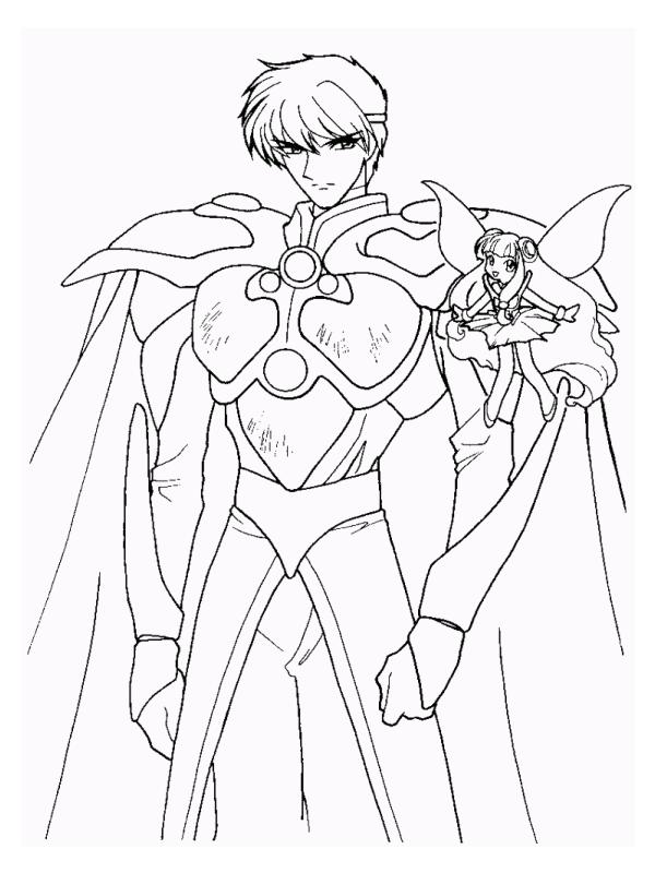 Fisă de colorat cu Cavalerul magic rayearth de colorat p25