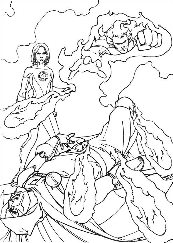 Fisă de colorat cu Cei patru fantastici de colorat p03