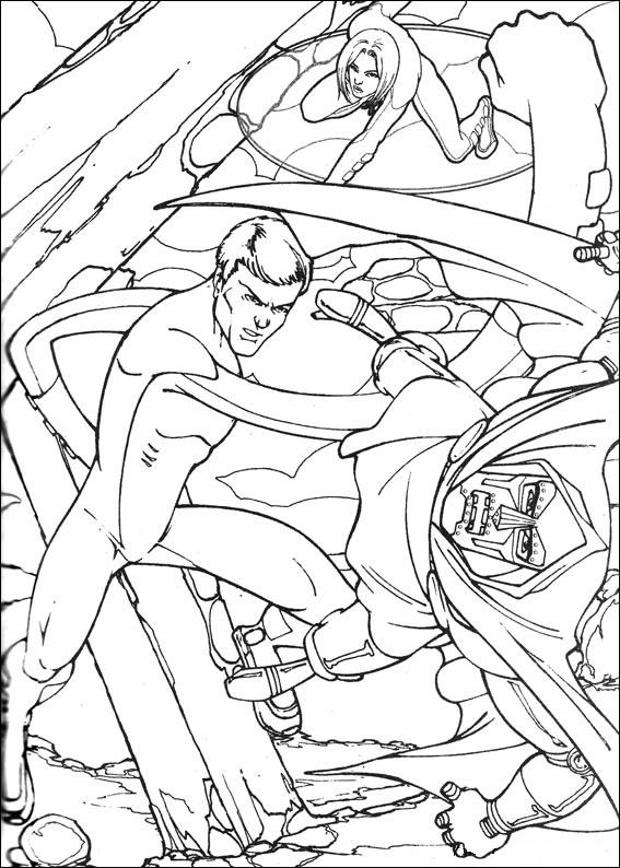 Fisă de colorat cu Cei patru fantastici de colorat p04