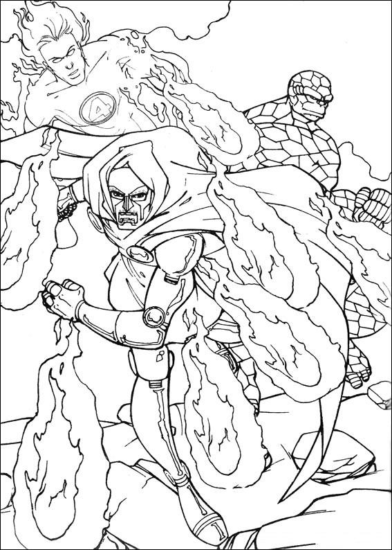 Fisă de colorat cu Cei patru fantastici de colorat p05